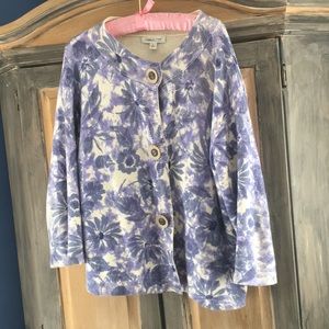 Coldwater Creek Waffle Knit Sweater Jacket Size XL